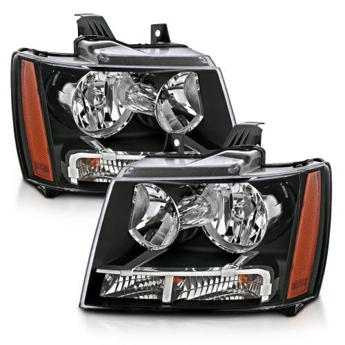 Anzo USA - 111392 | Anzo USA Crystal Headlights Black (2007-2013 Avalanche, | 2007-2014 Suburban, Tahoe)