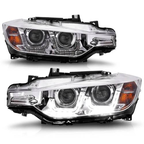 Anzo USA - 121505 | Anzo USA Projector Headlights w/ U-Bar Chrome (2012-2015 3 Series F30)