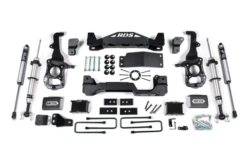 BDS Suspension - BDS1579FSR | BDS Suspension 6 Inch Lift Kit With Fox 2.0 Struts For Ford F-150 4WD | Rear 4 Inch Block Kit