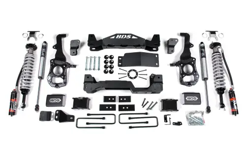 BDS Suspension - BDS1579FPE | BDS Suspension 6 Inch Lift Kit With Fox 2.5 Performance Elite Coil-overs For Ford F-150 4WD | Rear 5 Inch Block Kit, Rear Fox 2.0 Performance Series Shock