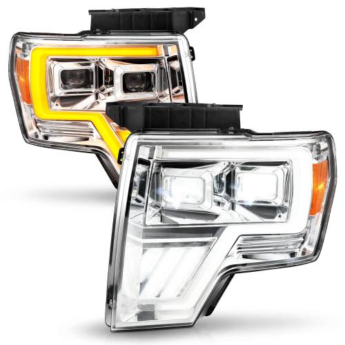Anzo USA - 111607 | Anzo USA Full Led Projector Chrome Headlights w/ Initiation Feature (2009-2014 F150 Pickup)