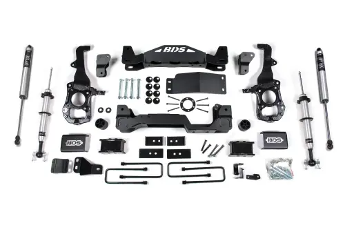 BDS Suspension - BDS1583FSR | BDS Suspension 4 Inch Lift Kit With Fox 2.0 Strut For Ford F-150 4WD | Rear 3 Inch Block Kit