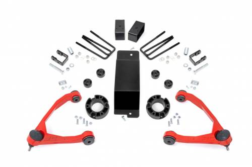 Rough Country - 18901RED | Rough Country 3.5 Inch Lift Kit | Mag-ride | Alu/Cast Steel | GMC Sierra 1500 Denali (14-16)