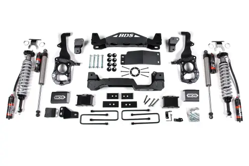 BDS Suspension - BDS1585FPE | BDS Suspension 6 Inch Lift Kit With Fox 2.5 Performance Elite Coil-over For Ford F-150 4WD | Rear 5 Inch Block Kit, Rear Fox 2.5 Performance Elite Shocks