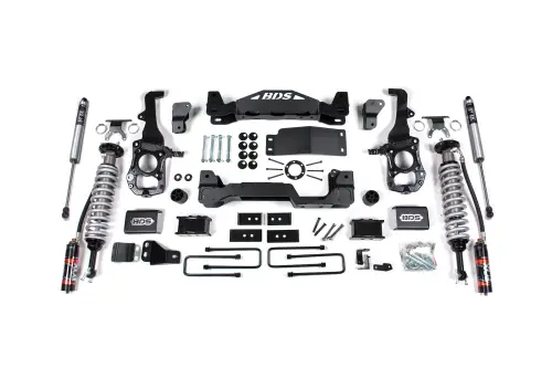 BDS Suspension - BDS1902FPE | BDS Suspension 4 Inch Lift Kit With Fox 2.5 Performance Elite Coil-over For Ford F-150 4WD | Rear 2 Inch Block Kit, Rear Fox 2.0 Performance Series Shocks