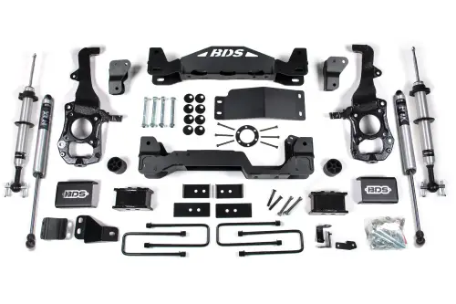 BDS Suspension - BDS1902FSR | BDS Suspension 4 Inch Lift Kit With Fox 2.0 Strut For Ford F-150 4WD | Rear 2 Inch Block Kit