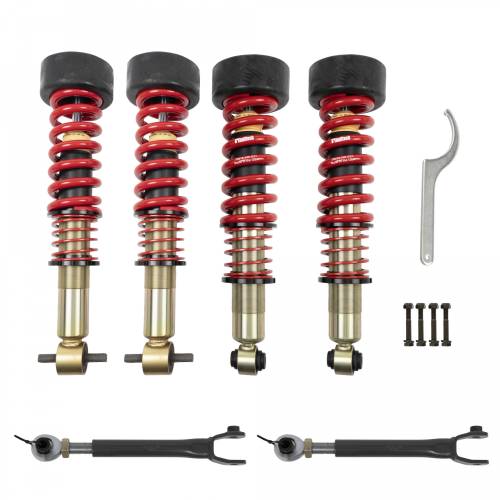Belltech - 1036SPC | Belltech 0.5 to 3 Inch Front / 1-4.5 Inch Rear Complete Lowering Kit with Street Performance Coilovers (2021-2026 Suburban, 2021-2024 Yukon 2WD/4WD)