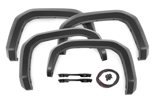 Rough Country - O-T12421 | Rough Country Sport Fender Flares For Toyota Tacoma Toyota Tacoma 2WD/4WD | Flat Black