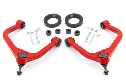 Rough Country - 1325RED | Rough Country 1.75 Inch Leveling Kit For GMC Sierra 1500 AT4 | Red Finish Control Arm
