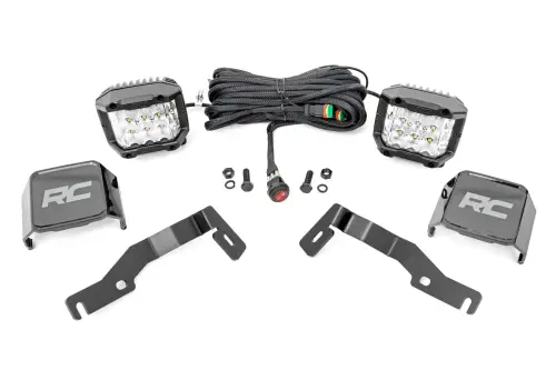 Rough Country - 72105 | Rough Country LED Light Kit 3 Inch Osram Wide Angle Toyota Tacoma 2WD/4WD (2024-2025)