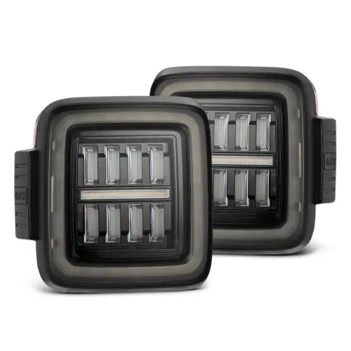 AlphaREX - 602010 | AlphaRex NOVA-Series Prismatic LED Tail Lights For Jeep Wrangler JL (2018+) | Alpha-Black
