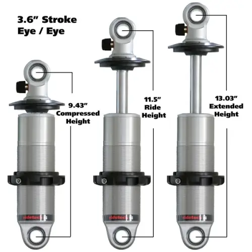 Ridetech - RT24139901 | RideTech HQ Coil-Over shock with 3.6" stroke and 1.7" eye mount | universal