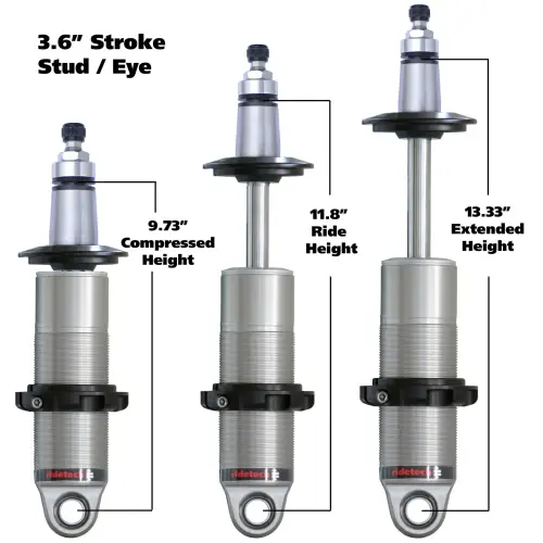 Ridetech - RT24139905 | RideTech HQ Coil-Over shock with 3.6" stroke and 2" stud mount | universal