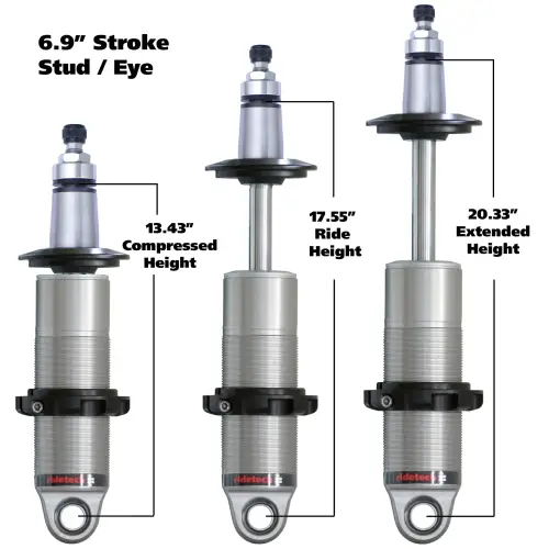 Ridetech - RT24179905 | RideTech HQ Coil-Over shock with 6.9" stroke and 2" stud mount | universal