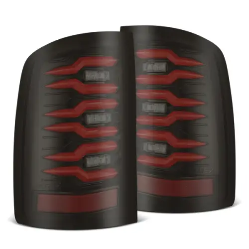 AlphaREX - 630080 | AlphaRex Luxx-Series LED Tail Lights For GMC Sierra 1500 (2007-2013) / 2500 HD/3500 HD None Classic/Dually (2007-2014) | Black Red