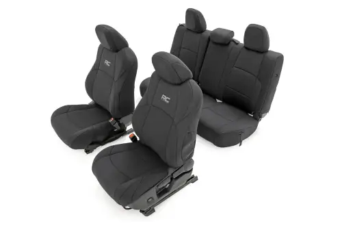 Rough Country - 91062 | Rough Country Seat Covers, Double Cab For Toyota Tacoma 2WD/4WD | Front & Rear Row