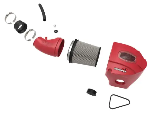 Afe - Advance Flow Engineering - 51-72203-R | AFE Power Momentum GT Cold Air Intake System Red w/ Pro DRY S Filter 2011-2023 Challenger, Charger, Chrysler 300 SRT8, SRT V8-6.4L HEMI