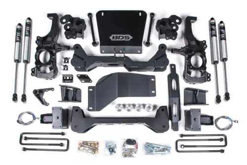 BDS Suspension - BDS756FS | BDS Suspension 6.5 Inch Lift Kit Chevrolet Silverado / GMC Sierra 2500 HD / 3500 HD 4WD | Rear Lift 5 Inch Block Kit Lift With Overload, Fox 2.0 Performance Series Shocks