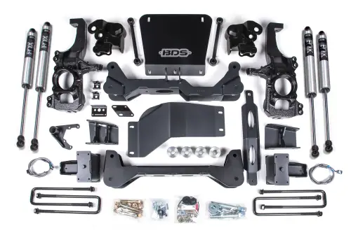 BDS Suspension - BDS766FS | BDS Suspension 5 Inch Lift Kit Chevrolet Silverado / GMC Sierra 2500HD / 3500HD 4WD | Rear Lift Block Kit Without Overload | Fox 2.0 Performance Series Shocks