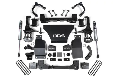 BDS Suspension - BDS1801FS | BDS Suspension 6 Inch Lift Kit For Chevrolet Silverado / GMC Sierra 1500 4WD Gas | Front Shock Strut Spacer, Rear Fox 2.0 Performance Series Shock
