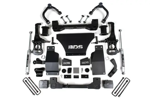 BDS Suspension - BDS1801H | BDS Suspension 6 Inch Lift Kit For Chevrolet Silverado / GMC Sierra 1500 4WD Gas | Front Shock Strut Spacer, Rear NX2 Nitro Series Shock
