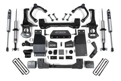 BDS Suspension - BDS1803FSR | BDS Suspension 6 Inch Lift Kit For Chevrolet Silverado / GMC Sierra 1500 4WD Diesel | Front And Rear Fox 2.0 Performance Series Shock