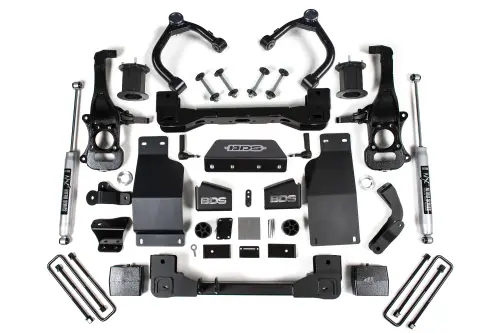 BDS Suspension - BDS1803H | BDS Suspension 6 Inch Lift Kit For Chevrolet Silverado / GMC Sierra 1500 4WD Diesel | Front Shock Strut Spacer And Rear NX2 Nitro Series Shock