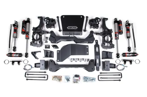 BDS Suspension - BDS1823FPE | BDS Suspension 6.5 Inch Lift Kit For With Fox 2.5 Performance Elite Shocks For Chevrolet Silverado / GMC Sierra 2500 HD / 3500 HD 4WD | Rear Lift 6 Inch Block Kit Lift Without Overload