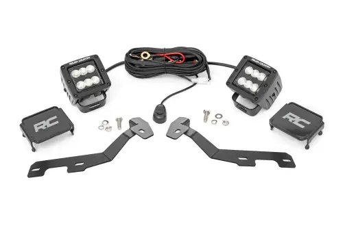 Rough Country - 82291 | Rough Country LED Ditch Light Kit For Ram 1500 | Black Series With Flood Beam