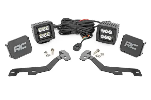 Rough Country - 82290 | Rough Country LED Ditch Light Kit For Ram 1500 | Black Series With Spot Beam