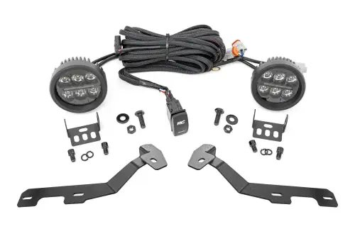 Rough Country - 82294 | Rough Country LED Ditch Light Kit For Ram 1500 | 3.5 Inch Round With Amber DRL