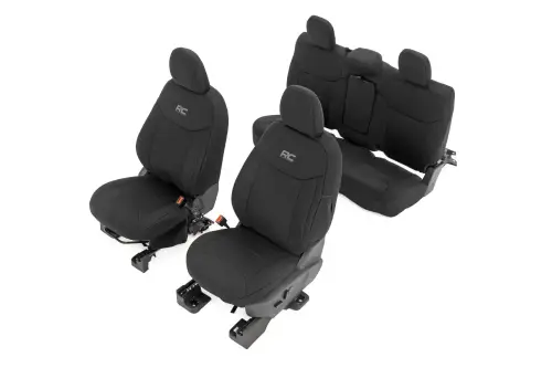 Rough Country - 91065 | Rough Country Seat Covers For Ford Maverick 2WD/4WD | Front & Rear, With Rear Folding Armrest