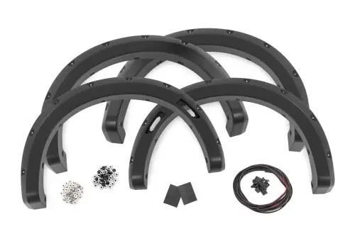 Rough Country - F-F12401-G1 | Rough Country Pocket Fender Flares For Ford Ranger | Absolute Black