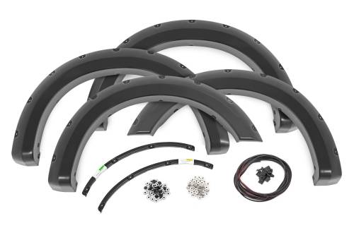 Rough Country - F-F20231-PQ | Rough Country Pocket Fender Flare For Ford F-250 / F-350 Super Duty 2/4WD | Race Red