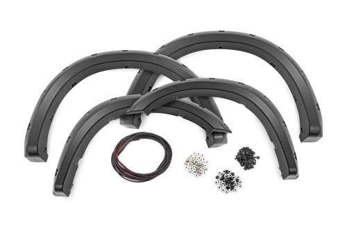Rough Country - F-D10917A-PR4 | Rough Country Pocket Fender Flares For Ram 2500/3500 2WD/4WD | Flame Red