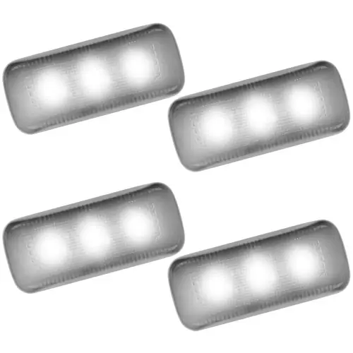 Recon Truck Accessories - 264137WHCL | Recon Dually Fender Lenses (4-Piece Set) w/ 4 White LED Lights in Clear (2010-2021 Ram 3500)