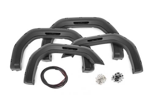 Rough Country - F-G12011A-G6M | Rough Country Pocket Fender Flares For GMC Sierra 2500 HD / 3500 HD | Titanium Rush