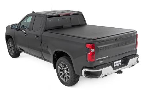 Rough Country - 42308650 | Rough Country Soft Roll Up Bed Cover For Chevrolet Silverado / GMC Sierra 1500 | 6'7" Bed, Standard Bed