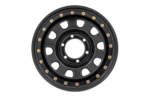 Rough Country - RC51-7655SL | Rough Country Steel Simulated Bead Lock Wheel Black | 17x9 | 6x5.5 | 4.25 Bore | -12