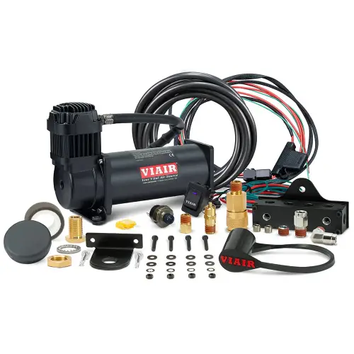 VIAIR - 444SB01 | VIAIR Single 444C VMS Base Air Compressor System 12 Volt In Stealth Black | 200 PSI, Max Air Tank Size 5.0 Gallon