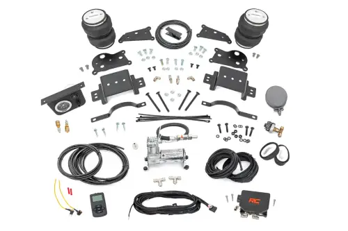 Rough Country - 10037WC | Rough Country Air Spring Kit With Onboard Air Compressor & Wireless Remote (2014-2025 Ram 2500 2WD)