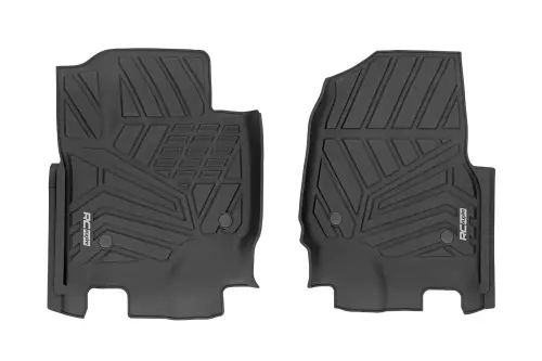 Rough Country - FF-5171 | Rough Country Flex-Fit Floor Mats For Ford F-250 / F-350 Super Duty 2WD/4WD | Front Row