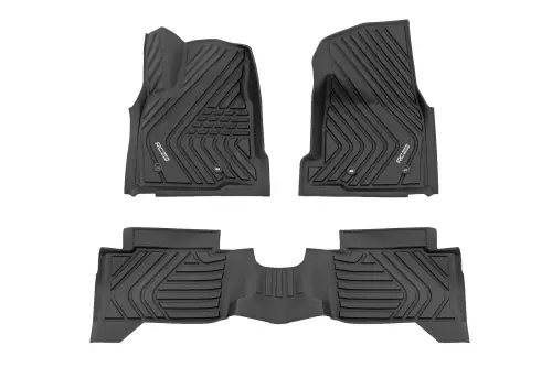 Rough Country - FF-71224 | Rough Country Flex-Fit Floor Mats For Crew Toyota Tacoma 2/4WD | First & Second Row