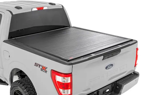 Rough Country - 50221550 | Rough Country Hard Roll Up Bed Cover (2015-2024 F150 Pickup 2WD/4WD | 5'7" Bed)