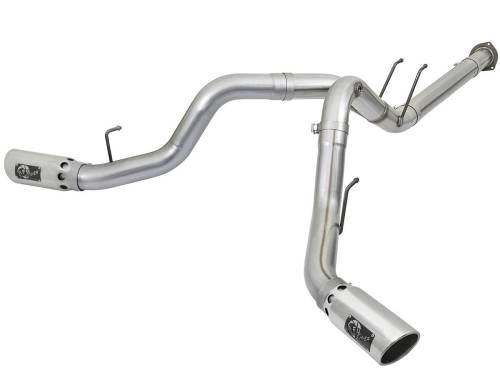 Afe - Advance Flow Engineering - 49-03092-P | aFe Power ATLAS 4 Inch Aluminized Steel DPF-Back Exhaust System Ford Diesel Trucks V8-6.7L (td) | Polished Tips