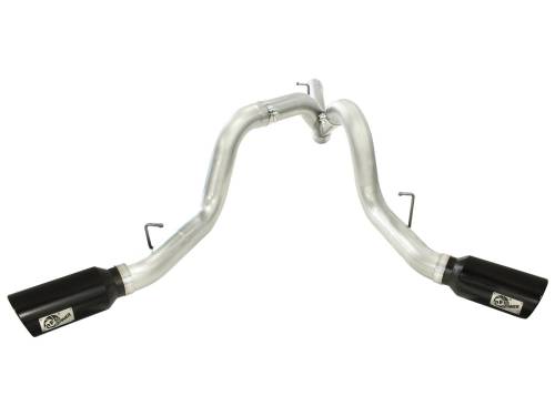 Afe - Advance Flow Engineering - 49-04043-B | AFE Power ATLAS 4 IN Aluminized Steel DPF-Back Exhaust System w/Black Tip (2011-2016 Silverado, Sierra 2500 HD, 3500 HD V8-6.6L td)