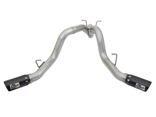 Afe - Advance Flow Engineering - 49-04086-B | AFE Power ATLAS 4 IN Aluminized Steel DPF-Back Exhaust System w/ Black Tip (2017-2019 Silverado, Sierra 2500 HD, 3500 HD V8-6.6L td)