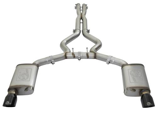 Afe - Advance Flow Engineering - 49-33072-1B | AFE Power MACH Force-Xp 3 IN 304 Stainless Steel Cat-Back Exhaust System w/Black Tip (2015-2017 Mustang V8-5.0L/V6-3.7L)