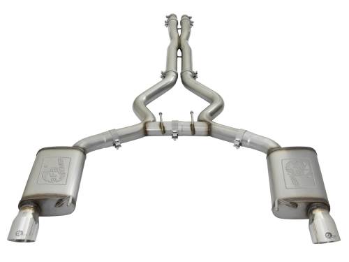Afe - Advance Flow Engineering - 49-33072-1P | AFE Power MACH Force-Xp 3 IN 304 Stainless Steel Cat-Back Exhaust System w/Polished Tip (2015-2017 Mustang V8-5.0L/V6-3.7L)