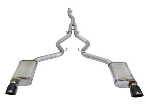 Afe - Advance Flow Engineering - 49-33084-B | AFE Power MACH Force-Xp 3 IN to 2-1/2 IN Stainless Steel Cat-Back Exhaust w/ Black Tip (2015-2021 Mustang L4-2.3L t)